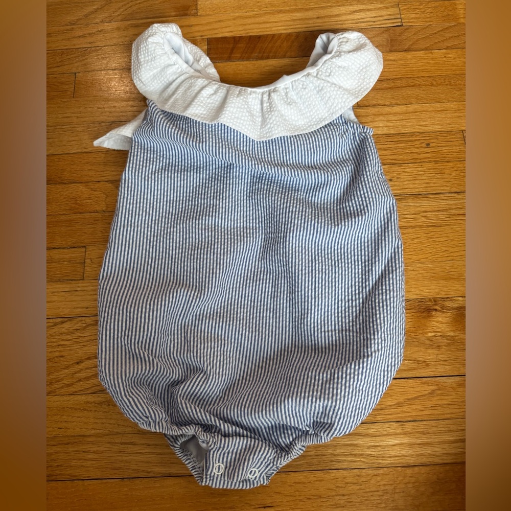Nantucket Kids Seersucker Bow Bubble Size 5